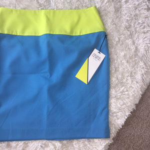 NWT Fluorescent Yellow & Blue Skirt
